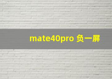 mate40pro 负一屏